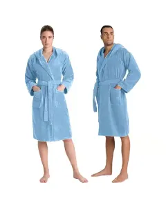 Cannon Plain Unisex Bathrobe (1 Piece) - 100% Cotton - Blue (Available in sizes) available at The Scout - Amman, Jordan