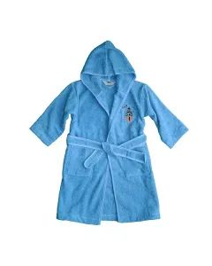 Nova Home "Kiddy" Kid's Unisex Bathrobe (1 Piece) - 100% Cotton - Blue & Dark Blue (Available in sizes) available at The Scout - Amman, Jordan