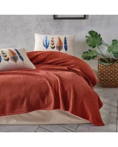 Nova Home "Plumy" Pique Bedspread Set - 100% Cotton - Single/Twin - 3 Pcs - Terra available at The Scout - Amman, Jordan