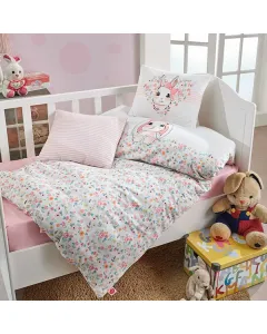 Nova Home "Bunny" Baby Duvet Cover Set - 100% Cotton - 4 Pcs - Multicolor available at The Scout - Amman, Jordan