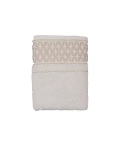 Nova Home Carrara 100% Cotton Jacquard Towel (Bath Towel) - Cream (Available in Sizes) available at The Scout - Amman, Jordan