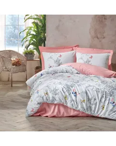 Nova Home Cathi Printed Duvet Cover Set - 100% Cotton - King/Super King - 4 Pcs - White available at The Scout - Amman, Jordan