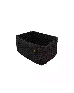 Weva Cosmopolitan Faux Rattan Storage Basket - Black available at The Scout - Amman, Jordan