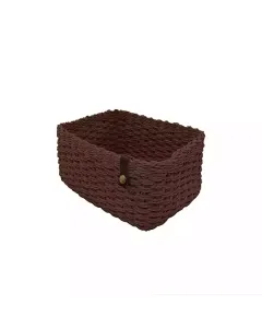 Weva Cosmopolitan Faux Rattan Storage Basket - Dark Brown available at The Scout - Amman, Jordan