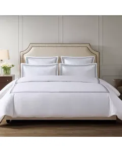 Nova Home Cruise Duvet Cover Set - 100% Cotton/ 600 Thread Count - White & Grey (Available in Sizes) available at The Scout - Amman, Jordan