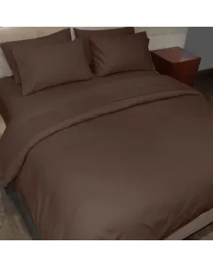 Fieldcrest Plain Duvet Cover - 100% Cotton - 220 Thread Count - Single/Twin - Dark Brown available at The Scout - Amman, Jordan