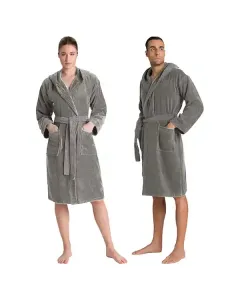 Cannon Plain Unisex Bathrobe (1 Piece) - 100% Cotton - Grey (Available in sizes) available at The Scout - Amman, Jordan