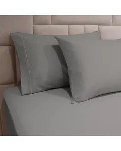 Fieldcrest Plain Pillowcase Set - 100% Cotton -  2 Pcs - Grey available at The Scout - Amman, Jordan