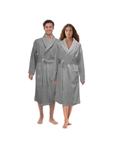 Nova Home Luna Unisex Bathrobe (1 Piece) - 100% Cotton - Grey (Available in sizes) available at The Scout - Amman, Jordan