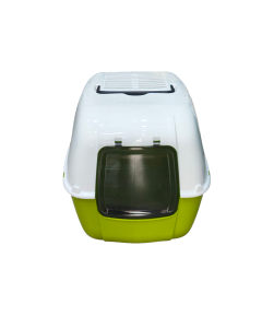 FreshDome Enclosed Litter Box – Green & White Edition