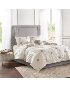 Nova Home Malia Embroidered Comforter set - 100% Cotton - Ivory (Available in Sizes) available at The Scout - Amman, Jordan