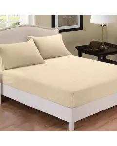 Fieldcrest Plain Fitted Sheet Set - 100% Cotton - 220 Thread Count - Ivory (Available in sizes) available at The Scout - Amman, Jordan