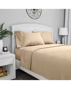 Fieldcrest Plain Flat Sheet - 100% Cotton - 220 Thread Count - Ivory (Available in sizes) available at The Scout - Amman, Jordan