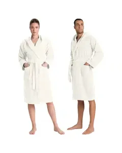 Cannon Plain Unisex Bathrobe (1 Piece) - 100% Cotton - Ivory (Available in sizes) available at The Scout - Amman, Jordan