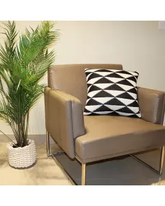 Nova Home Moel Hand Knitted Cushion Cover - 100% Cotton - 45x45 cm - Black & Natural available at The Scout - Amman, Jordan