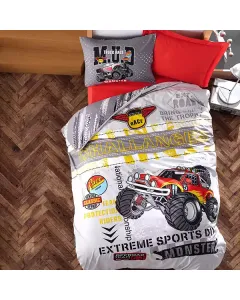 Nova Home Monster kids Duvet Cover Set - 100% Cotton - Single/Twin - 3 Pcs - Multicolor available at The Scout - Amman, Jordan