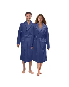 Nova Home Luna Unisex Bathrobe (1 Piece) - 100% Cotton - Navy (Available in sizes) available at The Scout - Amman, Jordan