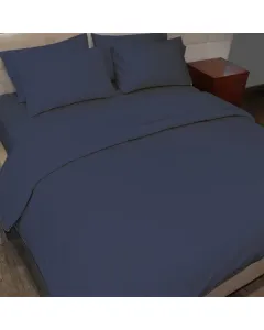 Fieldcrest Plain Duvet Cover - 100% Cotton - 220 Thread Count - Navy (Available in sizes) available at The Scout - Amman, Jordan
