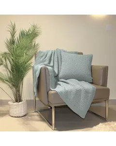 Nova Home Pearly Hand Knitted Throw - 100% Cotton - 130x160 cm - Mint available at The Scout - Amman, Jordan