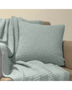 Nova Home Pearly Hand Knitted Cushion Cover - 100% Cotton - 45x45 cm - Mint available at The Scout - Amman, Jordan