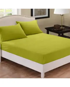 Fieldcrest Plain Fitted Sheet Set - 100% Cotton - 220 Thread Count - Pistache (Available in sizes) available at The Scout - Amman, Jordan