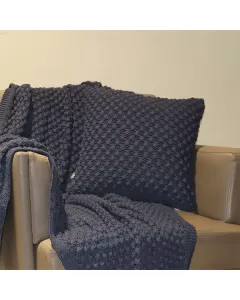 Nova Home Pop Hand Knitted Cushion Cover - 100% Cotton - 45x45 cm - Navy available at The Scout - Amman, Jordan