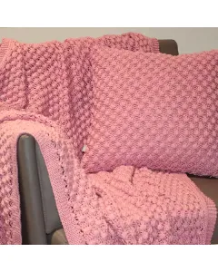 Nova Home Pop Hand Knitted Cushion Cover - 100% Cotton - 45x45 cm - Pink available at The Scout - Amman, Jordan