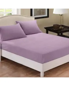 Fieldcrest Plain Fitted Sheet Set - 100% Cotton - 220 Thread Count - Plum (Available in sizes) available at The Scout - Amman, Jordan