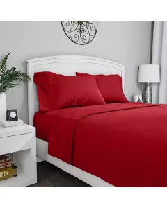 Fieldcrest Plain Flat Sheet - 100% Cotton - 220 Thread Count - Single/Twin - Red available at The Scout - Amman, Jordan