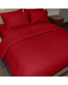 Fieldcrest Plain Duvet Cover - 100% Cotton - 220 Thread Count - Red (Available in sizes) available at The Scout - Amman, Jordan