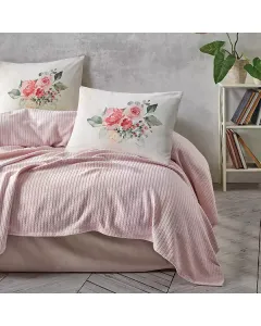 Nova Home "Rosanna" Pique Bedspread Set - 100% Cotton - Pink (Available in Sizes) available at The Scout - Amman, Jordan