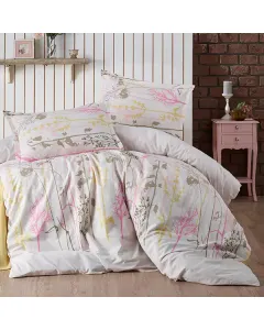 Nova Home Santorini Printed Duvet Cover Set - 100% Cotton - White (Available in Sizes) available at The Scout - Amman, Jordan