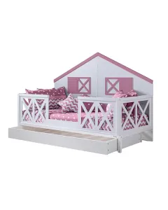 Pierre Cardin Solo Montessori Convertible Bed With Bedding & Mattress - 11 Pcs - Pink available at The Scout - Amman, Jordan