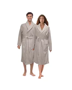 Nova Home Luna Unisex Bathrobe (1 Piece) - 100% Cotton - Stone (Available in sizes) available at The Scout - Amman, Jordan