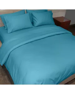 Fieldcrest Plain Duvet Cover - 100% Cotton - 220 Thread Count - Turquoise (Available in sizes) available at The Scout - Amman, Jordan