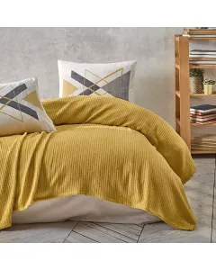 Nova Home "Trigon" Pique Bedspread Set - 100% Cotton - Yellow (Available in Sizes) available at The Scout - Amman, Jordan