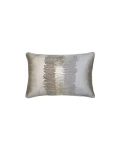 Nova Home "Velvetique" Handmade Embroidery Cushion Cover - 40x60 cm - Gold/Silver available at The Scout - Amman, Jordan