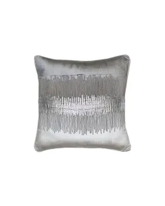 Nova Home "Velvora" Handmade Embroidery Cushion Cover - 50x50 cm - Gold/Silver