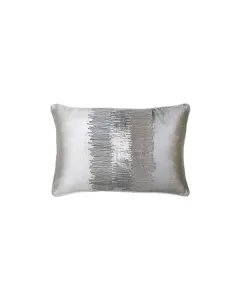 Nova Home "Velvora" Handmade Embroidery Cushion Cover - 40x60 cm - Gold/Silver available at The Scout - Amman, Jordan