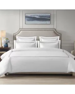 Nova Home Venice Duvet Cover Set - 100% Cotton/ 600 Thread Count - Queen - White & Grey available at The Scout - Amman, Jordan