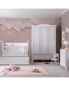 Pierre Cardin Aspendos 3-Door Baby Room Wardrobe - White available at The Scout - Amman, Jordan
