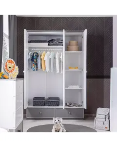 Pierre Cardin Neo 3-Door Baby Room Wardrobe - White available at The Scout - Amman, Jordan