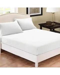 Fieldcrest Plain Fitted Sheet Set - 100% Cotton - 220 Thread Count - White (Available in sizes) available at The Scout - Amman, Jordan