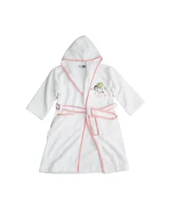 Nova Home "Kiddy" Kid's Unisex Bathrobe (1 Piece) - 100% Cotton - White & Pink (Available in sizes) available at The Scout - Amman, Jordan